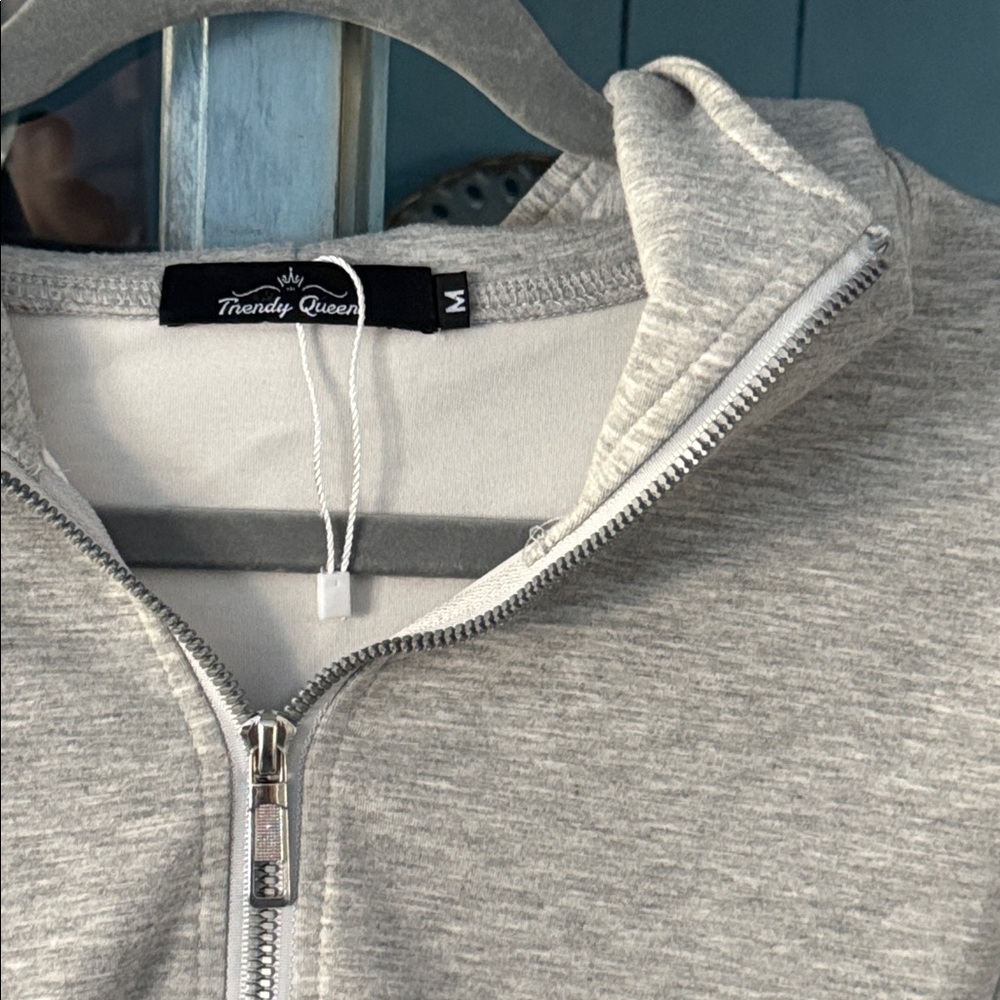 Cozy Gray Women's Half-Zip Sweater - Picture 2 of 6